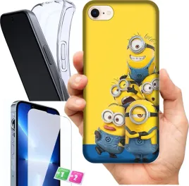 etui-na-apple-iphone-8-wzory-minionki-szklo