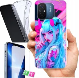 etui-na-xiaomi-redmi-12c-wzory-neon-girl-anime-szklo