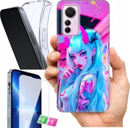 etui-na-xiaomi-12-lite-wzory-neon-girl-anime-szklo