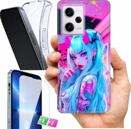 etui-na-xiaomi-redmi-note-12-pro-4g-wzory-neon-girl-anime-szklo