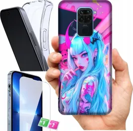etui-na-xiaomi-redmi-note-9-wzory-neon-girl-anime-szklo
