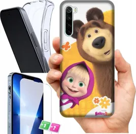 etui-na-xiaomi-redmi-note-8t-wzory-masza-i-niedzwiedz-szklo
