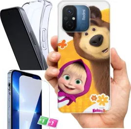 etui-na-xiaomi-redmi-12c-wzory-masza-i-niedzwiedz-szklo