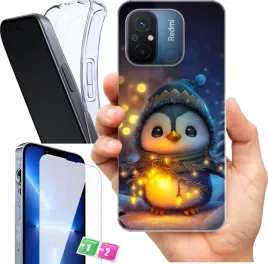 etui-na-xiaomi-redmi-12c-wzory-zimowe-zwierzeta-szklo