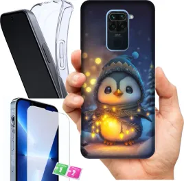 etui-na-xiaomi-redmi-note-9-wzory-zimowe-zwierzeta-szklo