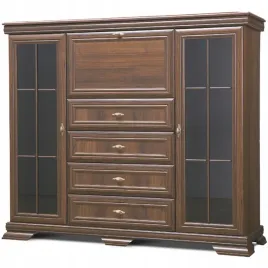 witryna-z-komoda-konsimo-imperio-orzechowa-4-szuflady-158-cm