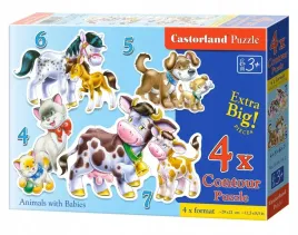 puzzle-x-4-zwierzeta-i-ich-dzieci-castorland-04218
