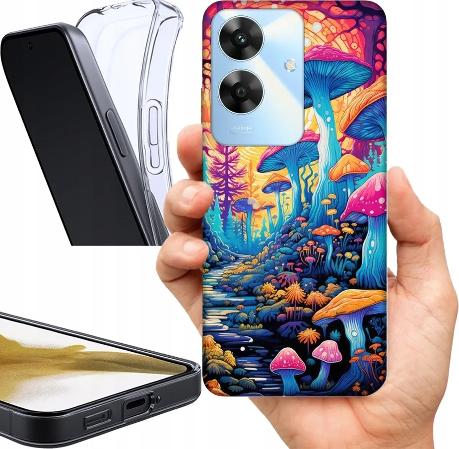 etui-na-realme-note-60-wzory-grzyby