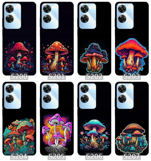 etui-na-realme-note-60-wzory-grzyby-kolor-wielokolorowy