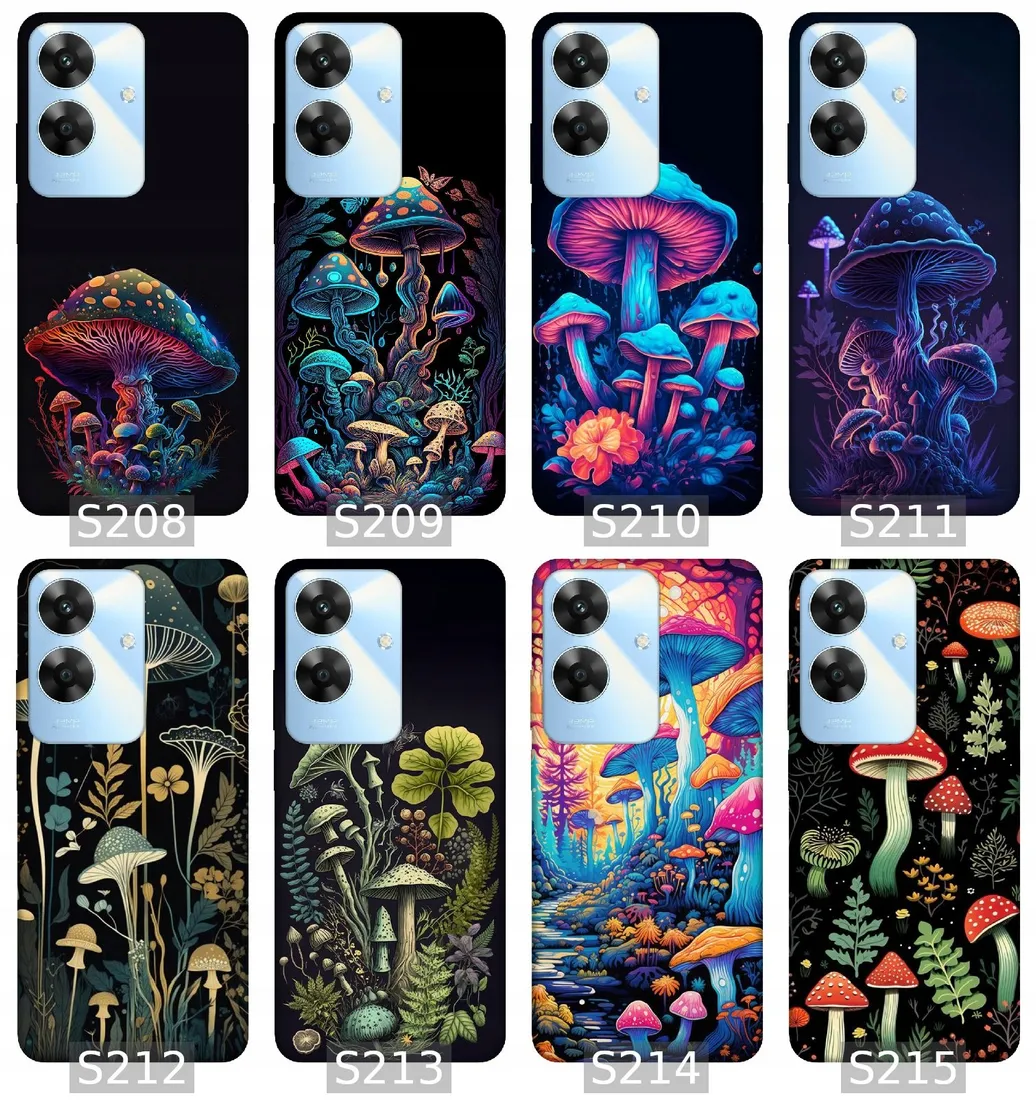etui-na-realme-note-60-wzory-grzyby