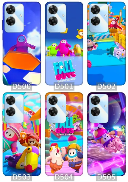 etui-na-realme-note-60-wzory-fall-guys-kolor-wielokolorowy