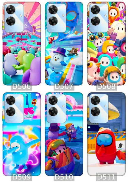 etui-na-realme-note-60-wzory-fall-guys-typ-plecki