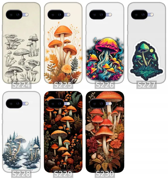etui-na-google-pixel-9a-wzory-grzyby-funkcje-pochlanianie-wstrzasow