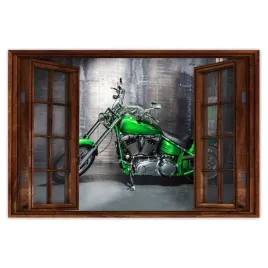 naklejki-60x40-zielony-chopper-motocykl