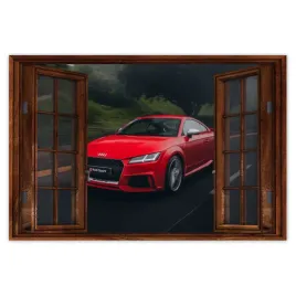 naklejki-90x60-czerwone-audi-samochod