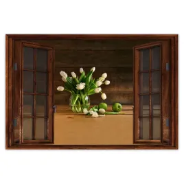 naklejki-60x40-biale-tulipany-w-wazonie