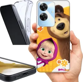 etui-na-realme-note-60-wzory-masza-i-niedzwiedz