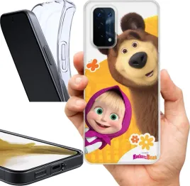 etui-na-oppo-a74-wzory-masza-i-niedzwiedz