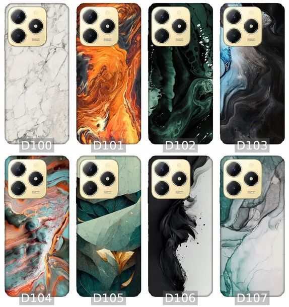 etui-na-realme-c61-wzory-marble-kolor-wielokolorowy
