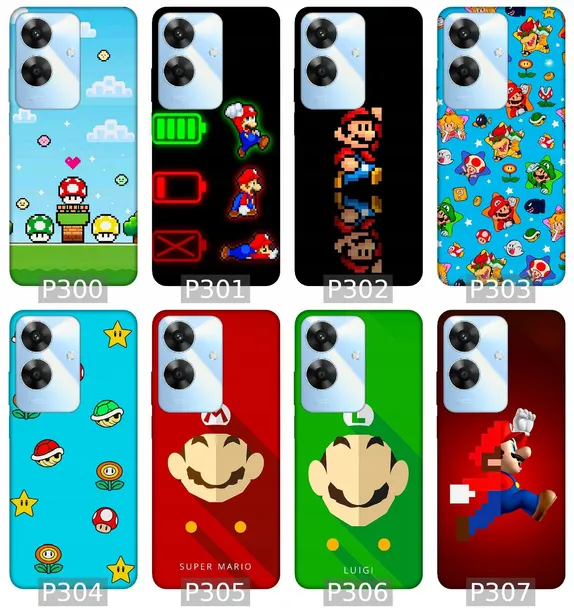 etui-na-realme-note-60-wzory-mario-kolor-wielokolorowy