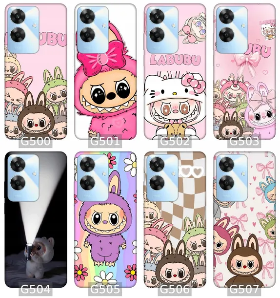 etui-na-realme-note-60-wzory-labubu-kolor-wielokolorowy