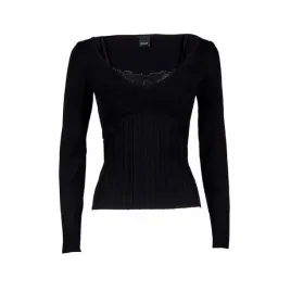 pinko-maglia-beach-volley-inserto-in-pizzo-donna-nero-s