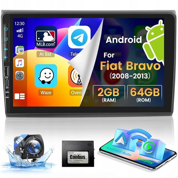 Radio 2DIN Android do Fiat Bravo 2008-2013 Carplay GPS Kamera 9