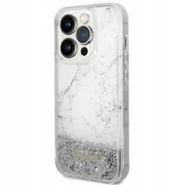 guess-etui-hardcase-do-iphone-14-pro-61-liquid-glitter-marble-bialy-design
