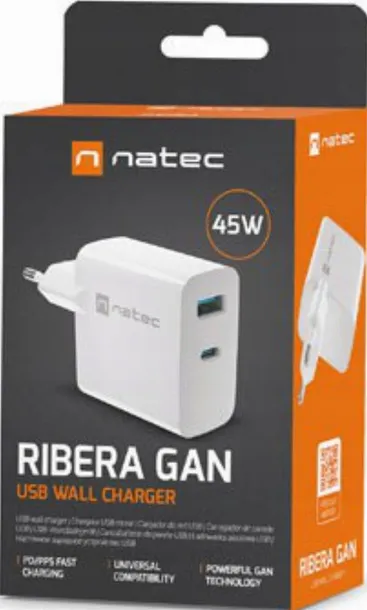 natec-ribera-gan-45w-usb-a-usb-c-biala-prad-wyjsciowy-45-ma