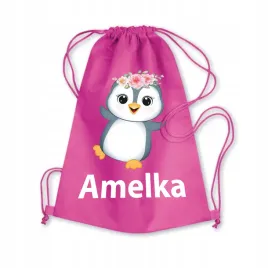 worek-szkolny-na-buty-workoplecak-na-wf-do-przedszkola-pingwin-imie