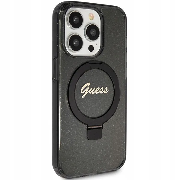 guess-etui-hardcase-ring-stand-script-glitter-do-magsafe-do-iphone-15-pro-przeznaczenie-apple