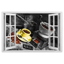naklejki-60x40-zolta-filizanka-kawa