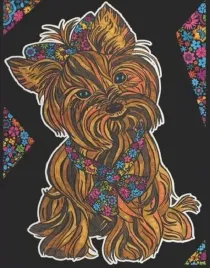kolorowanka-welwetowa-a4-pies-yorhshire-terrier-colorvelvet