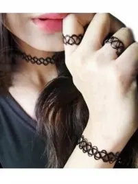 czarny-choker-naszyjnik-chocker-zestaw-3szt-tattoo-bransoletka