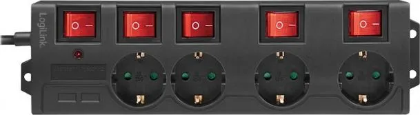 logilink-4-gniazda-1-5m-czarna