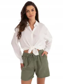 spodenki-damskie-muslinowe-szorty-materialowe-z-kieszeniami