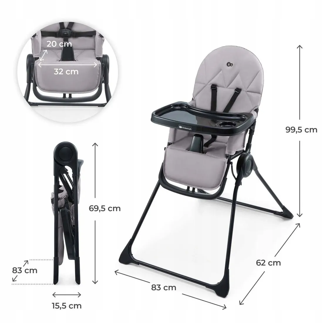 kinderkraft-krzeselko-do-karmienia-binci-grey-stan-nowy