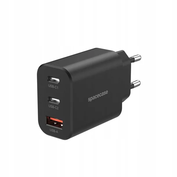 spacecase-ladowarka-usb-c-30w-gan-do-telefonow-3x-usb-typ-c-quick-charge-prad-wyjsciowy-3000-ma