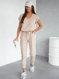 letni-dres-bawelniany-bluza-z-krotkim-rekawem-spodnie-ve55-bezowy