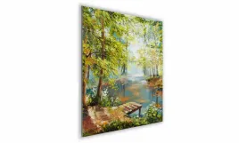 obraz-na-szkle-kwadratowy-60x60cm-097-staw-w-lesie