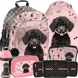 plecak-szkolny-z-pieskiem-dla-dziewczyny-do-1-klasy-komplet-5w1-piesek-dog