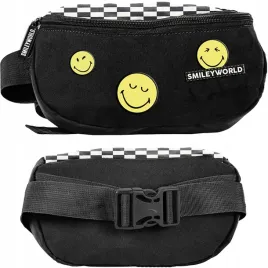 smiley-saszetka-nerka-szachownica-torba-na-pas-mlodziezowa-czarna-beuniq
