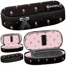kwiaty-piornik-dla-uczniow-roze-beuniq-etui-szkolny-czarny