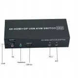 adapter-displayport-hdmi-kvm-switch-dp-usb-kvm-switch-box-2x2-4k-60hz-stan-nowy