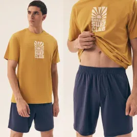 pizama-meska-krotka-bawelniana-zolta-top-jakosc-henderson-42600-sun-xxl