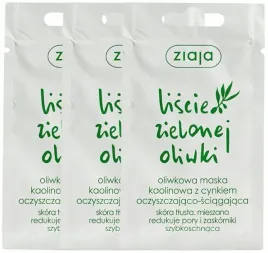 3-sztuki-liscie-oliwki-maska-kaolinowa-saszetka-ziaja-redukuje-zaskorniki