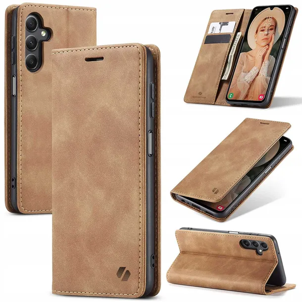 spacecase-wallet-galaxy-a24-light-brown-typ-etui-z-klapka