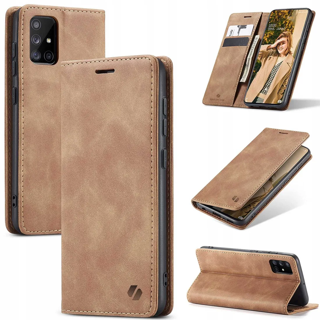 spacecase-wallet-galaxy-a71-light-brown