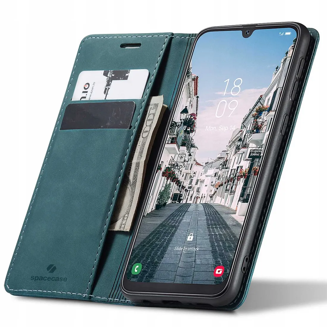 spacecase-wallet-galaxy-a50-blue