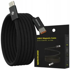 spacecase-usb-c-to-usb-c-magnetic-cable-1m-100w-cl06-black